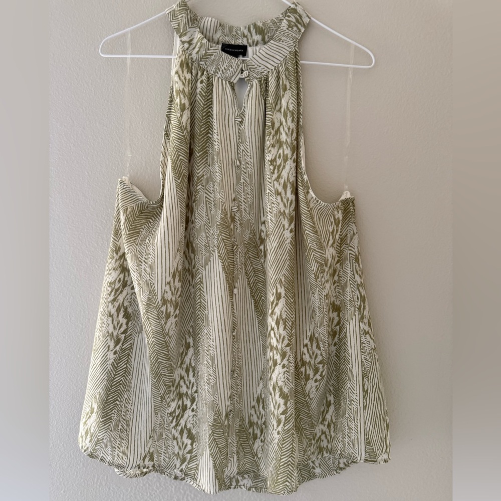Buckle Black Olive Patterned Women's Blouse